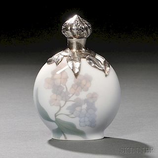 Royal Copenhagen Sterling Silver-mounted Porcelain Perfume and Cover