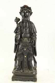 19th CENTURY CARVING OF DIGNITARY OR EMPEROR