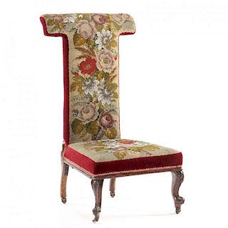 Louis XV Style Prieu-Dieu Needlepoint Chair 