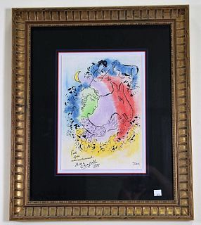 MARC CHAGALL "POUR ANNE AMICALEMENT" SIGNED, 1979