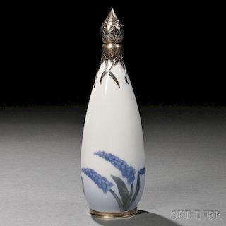 Royal Copenhagen Sterling Silver-mounted Porcelain Perfume Bottle