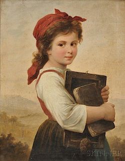 Continental School, 19th Century      Young Girl in a Red Bandanna
