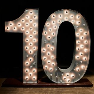 Colossal 'Number 10' marquee sculpture
