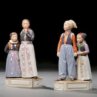 Two Royal Copenhagen Porcelain Figure Groups with Children