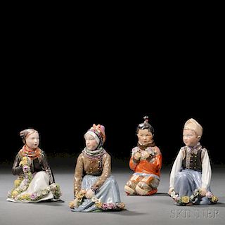 Four Royal Copenhagen Porcelain Figures of Children