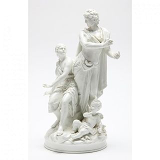 A KPM Blanc de Chine Porcelain Figurine 