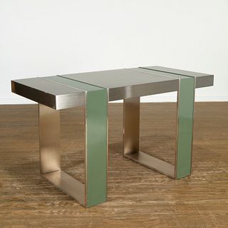 Nice enameled and brushed stainless writing table