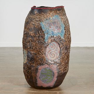 Mary Lindheim (attrib), massive studio vase