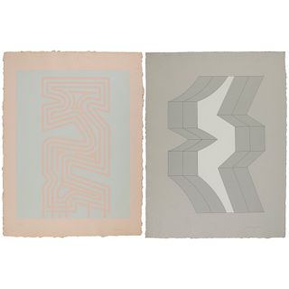 Chryssa, (2) screenprints on handmade paper, 1978