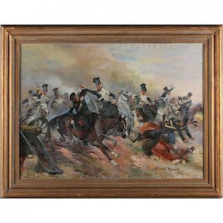 Wojciech Kossak (Polish / French, 1857-1942), Cavalry Charge 