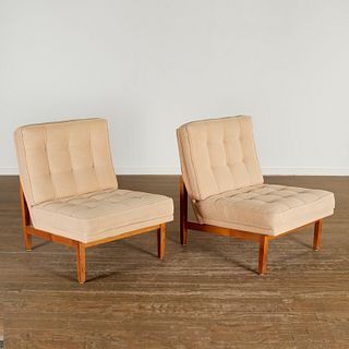 Florence Knoll, pair slipper lounge chairs