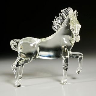 Pino Signoretto, equestrian glass sculpture, 1981