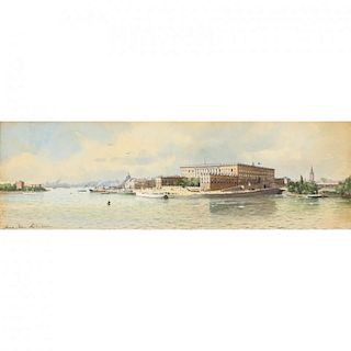 Anna Sofia Palm de Rosa (Swedish, 1859-1924), View of Stockholm Palace 