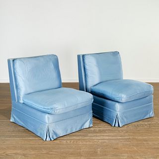 Pair Billy Baldwin style slipper chairs