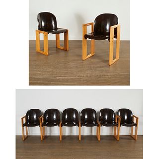 Afra and Tobia Scarpa, (6) 'Dialogo' dining chairs