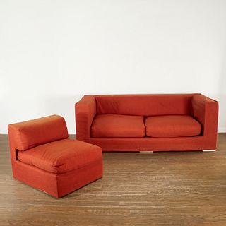 Albert Hadley, custom sofa and slipper chair