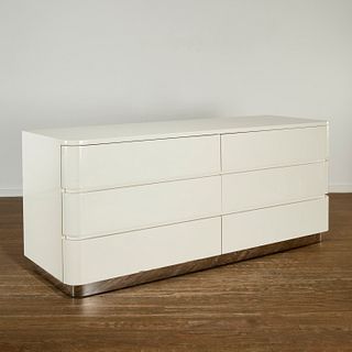 Karl Springer (attrib), 6-drawer lacquered dresser