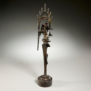 George Koras, figural abstract bronze sculpture