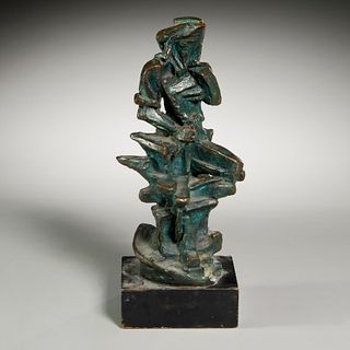 George Koras, blue patinated bronze sculpture
