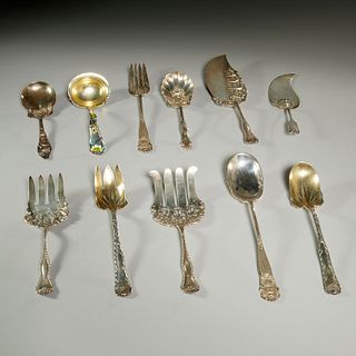 Nice American sterling serving group, incl Tiffany