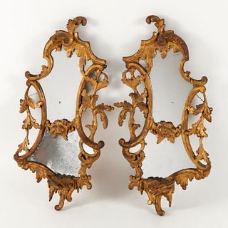 Pair George III giltwood mirrors