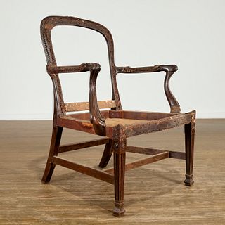 Good Hepplewhite carved mahogany armchair