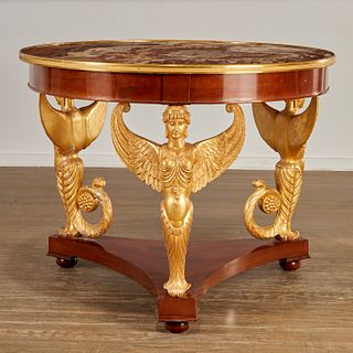 Fine French Empire marble top center table