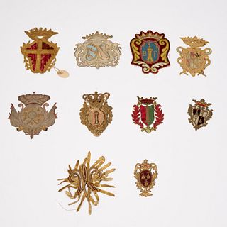 (10) Continental embroidered bullion crests