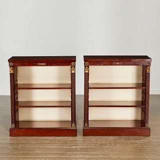 Pair Regency style Egyptian Revival bookcases