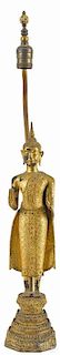 Southeast Asian gilt bronze Buddha, 17 1/4'' h.