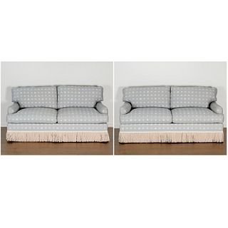 Pair Jules Rist custom sofas