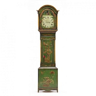 English Chinoiserie Georgian Tall Case Clock 