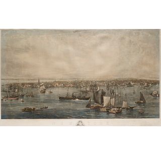 Charles Mottram, New York Harbor engraving, 1855