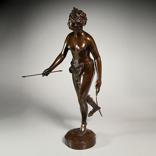 Houdon (after), large patinated bronze