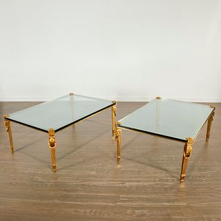 P.E. Guerin style, (2) gilt bronze cocktail tables