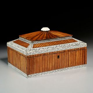 Anglo-Indian inlaid sandalwood work box