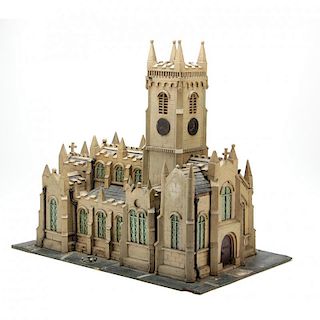 Detailed Wooden Model of a Medieval Church 