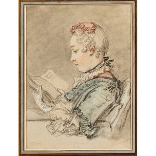 Francois Boucher (after), colored pencil on paper
