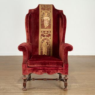 Antique William & Mary style wing chair