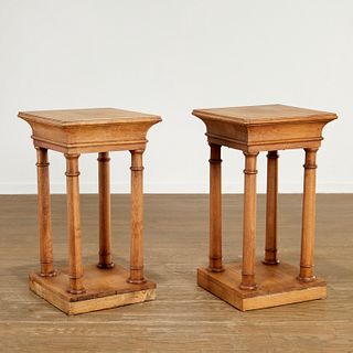 Pair Continental bleached walnut pedestals