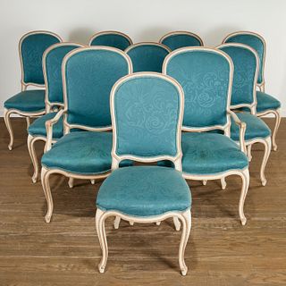 Set (10) Louis XV style dining chairs