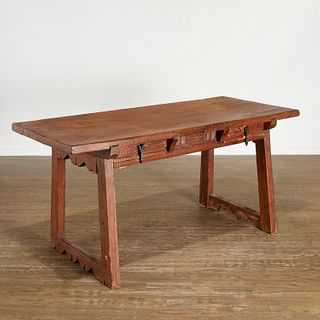 Spanish Baroque walnut trestle table