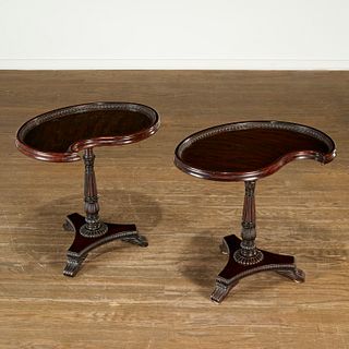 Pair unusual William IV mahogany side tables