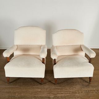 Near pair Howard & Sons (attrib.) lounge chairs