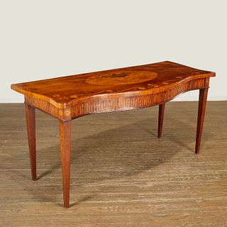 George III inlaid mahogany serving table