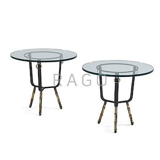 JACQUES ADNET Pair of side tables