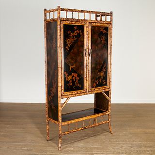 Aesthetic Movement Japanned bamboo cabinet