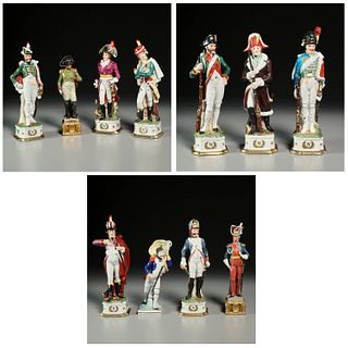 (11) Capodimonte porcelain Napoleonic figures