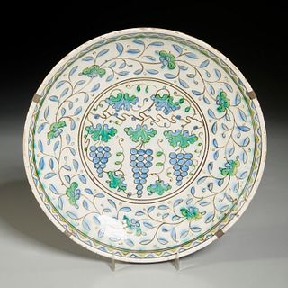Ottoman Iznik pottery 'grape' dish