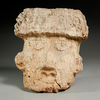 Large Teothihuacan carved stone head